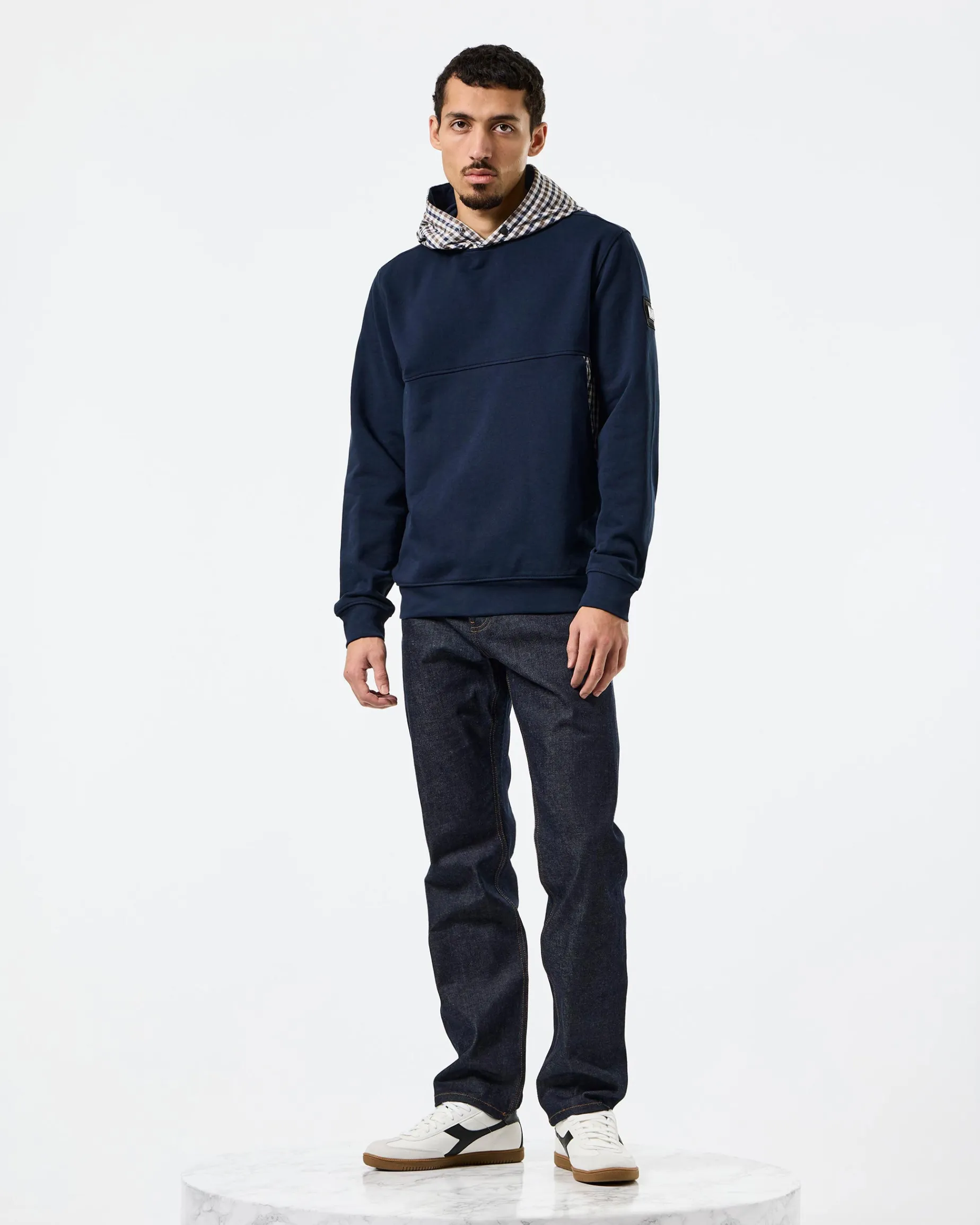 Bayswater Hoodie Navy/Mid House Check