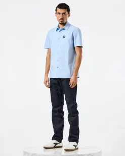 Borak Short Sleeve Shirt Ocean Wave Blue