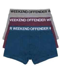 Boxer Shorts Pack Of 3 Light Grey/ Deep Plum/ Juniper Blue