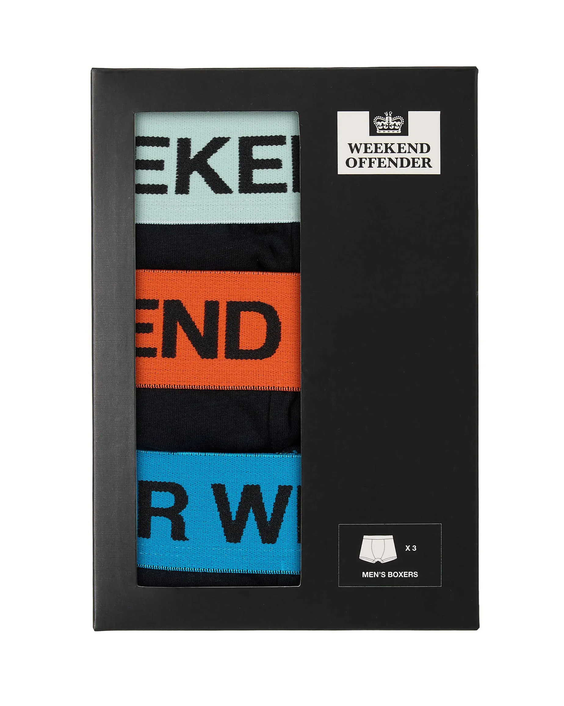 Boxer Shorts Pack Of 3 Orange Peel/ Azure Blue/ Mint Tea Green