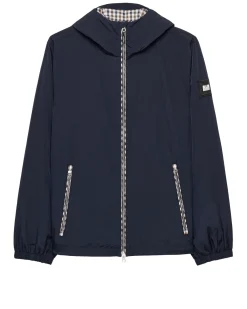 Campania Check Windbreaker Jacket Navy