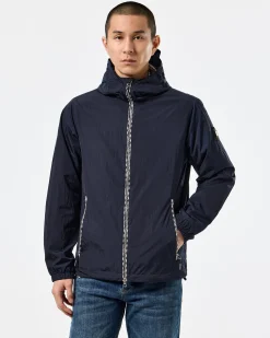 Campania Check Windbreaker Jacket Navy