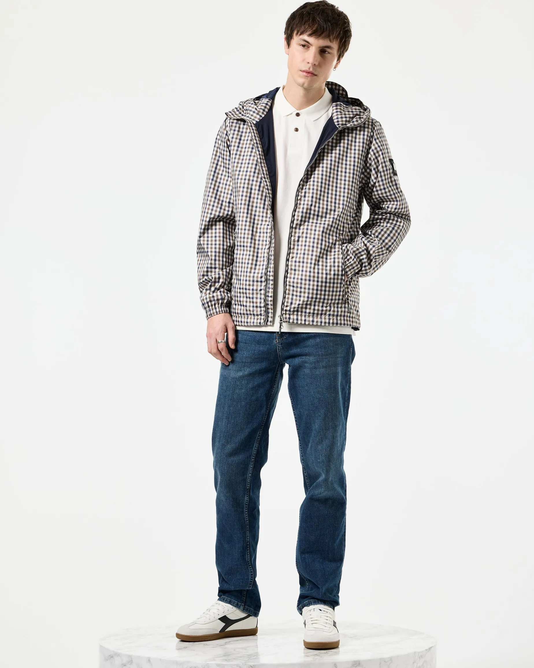 Campania Check Windbreaker Jacket Mid House Check