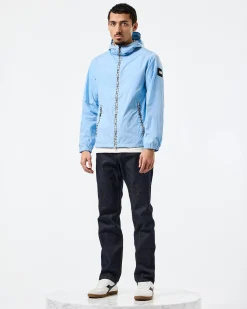 Campania Check Windbreaker Jacket Sea Marine Blue