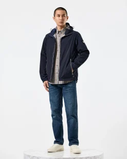 Campania Check Windbreaker Jacket Navy