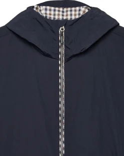 Campania Check Windbreaker Jacket Navy