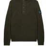Castillos Knitted Wool Quarter Neck Sweater Castle Green