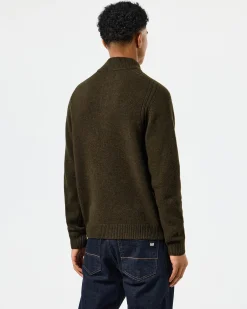 Castillos Knitted Wool Quarter Neck Sweater Castle Green