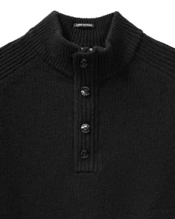 Castillos Knitted Wool Quarter Neck Sweater Black