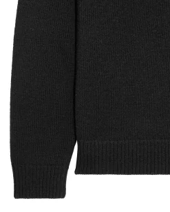 Castillos Knitted Wool Quarter Neck Sweater Black
