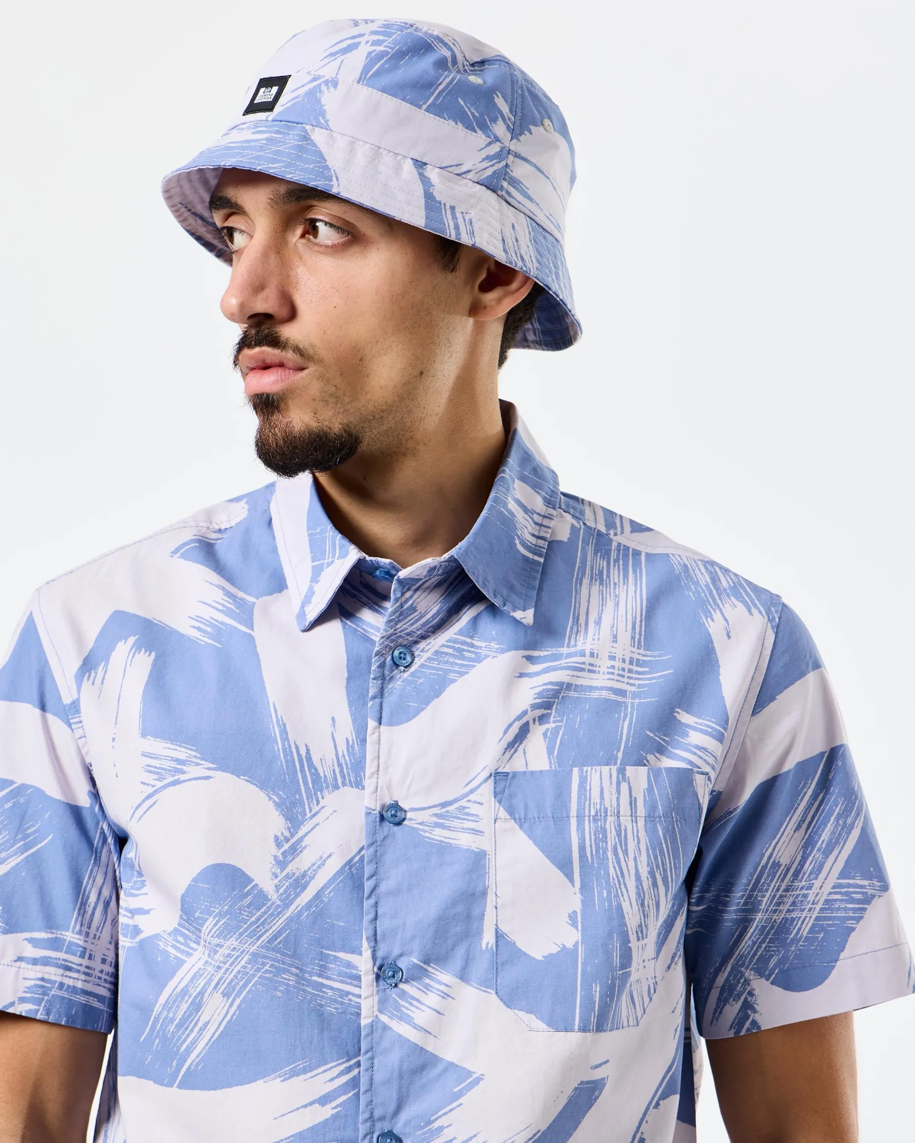Choroni Camo Bucket Hat Cornflower Blue