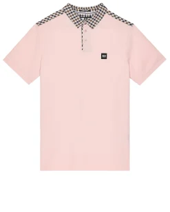Costa Polo Shirt Pale Blush Pink/Mid House Check