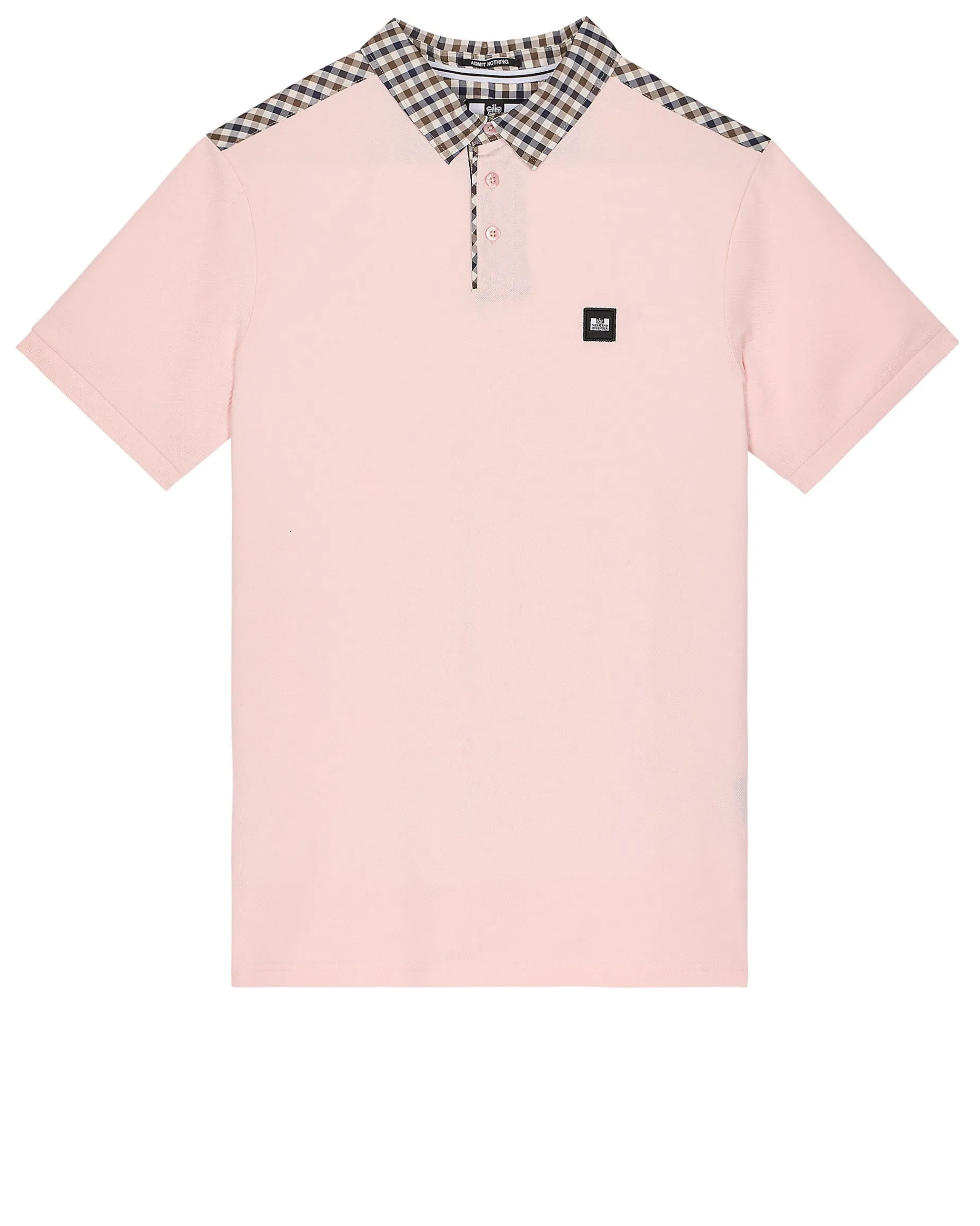 Costa Polo Shirt Pale Blush Pink/Mid House Check