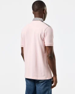 Costa Polo Shirt Pale Blush Pink/Mid House Check