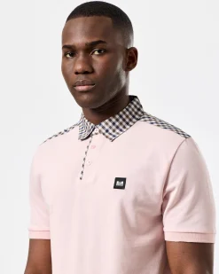 Costa Polo Shirt Pale Blush Pink/Mid House Check