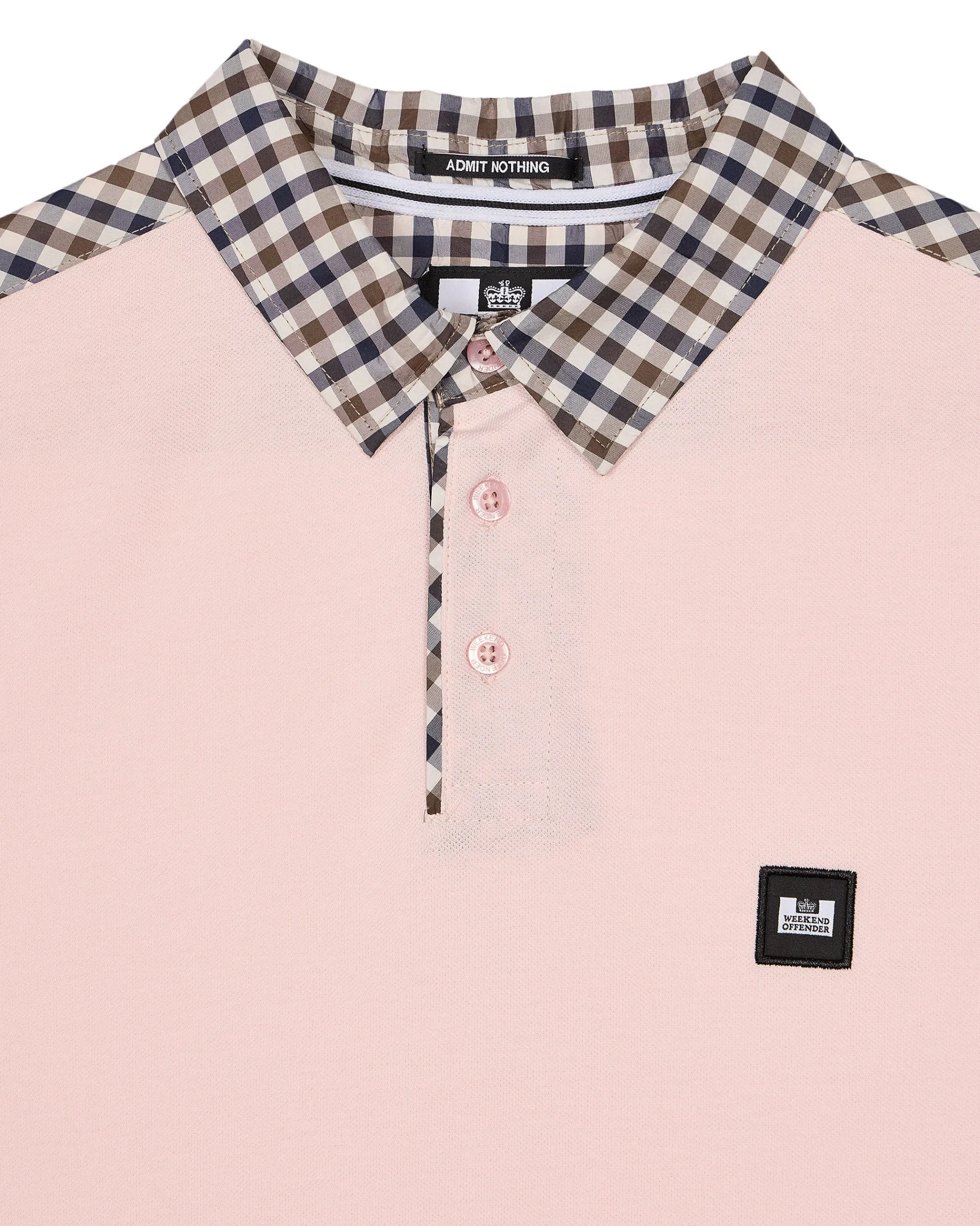 Costa Polo Shirt Pale Blush Pink/Mid House Check