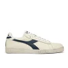 Diadora Game L Low Waxed Trainers White/Caspian Sea