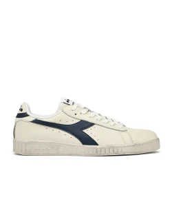 Diadora Game L Low Waxed Trainers White/Caspian Sea
