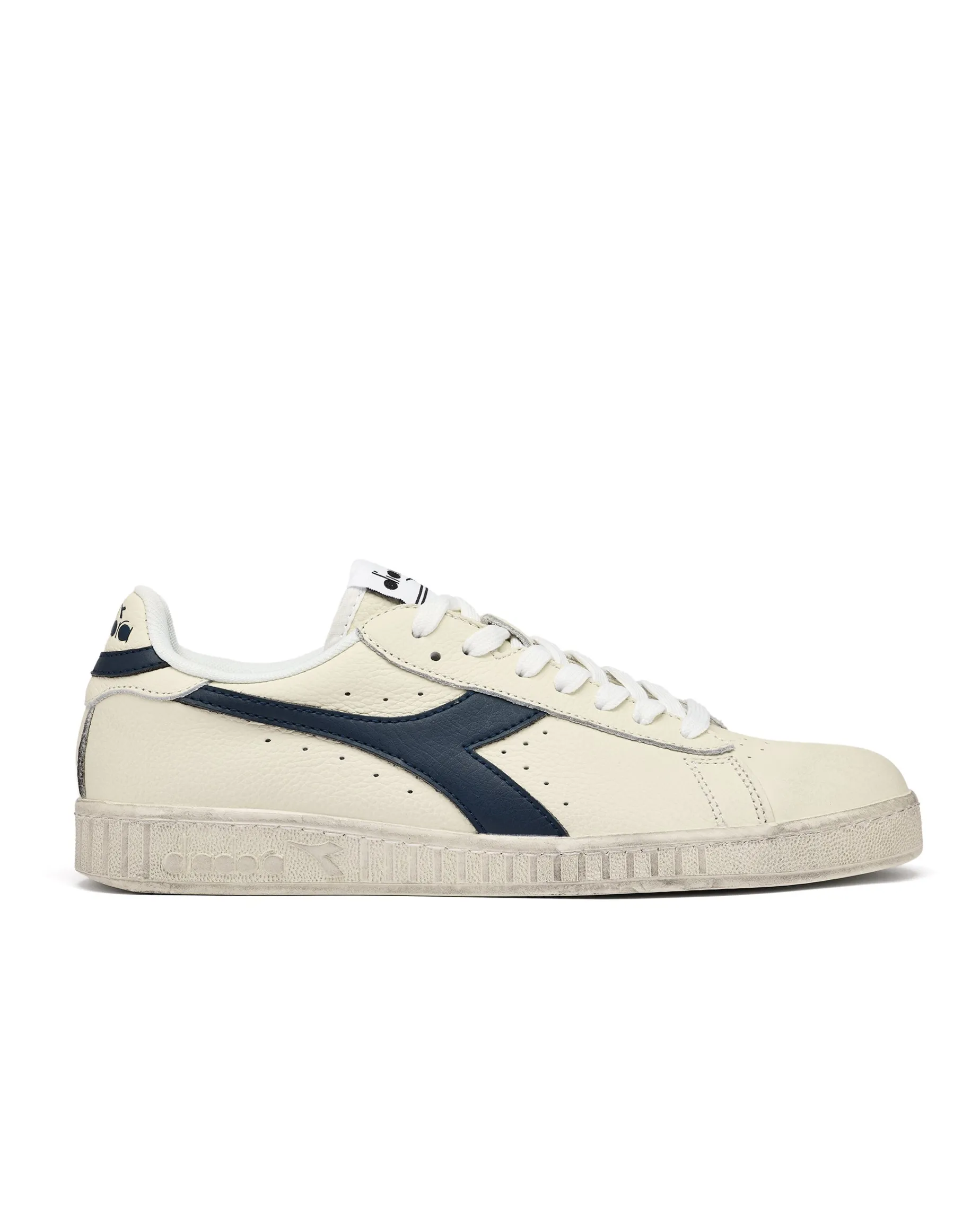 Diadora Game L Low Waxed Trainers White/Caspian Sea