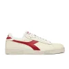 Diadora Game L Low Waxed Trainers White/Red Pepper