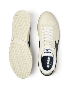 Diadora Game L Low Waxed Trainers White/Caspian Sea