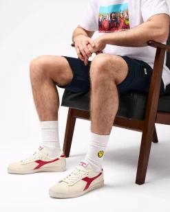 Diadora Game L Low Waxed Trainers White/Red Pepper