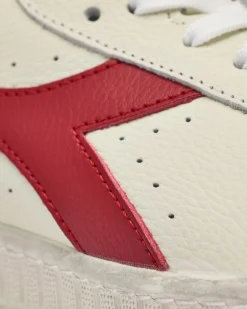 Diadora Game L Low Waxed Trainers White/Red Pepper