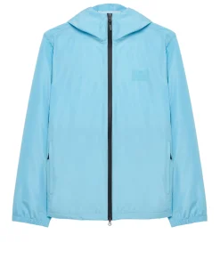 Football + Festivals Waterproof Pack Away Jacket Ocean Wave Blue