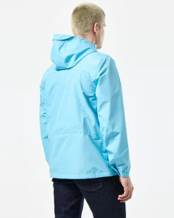 Football + Festivals Waterproof Pack Away Jacket Ocean Wave Blue