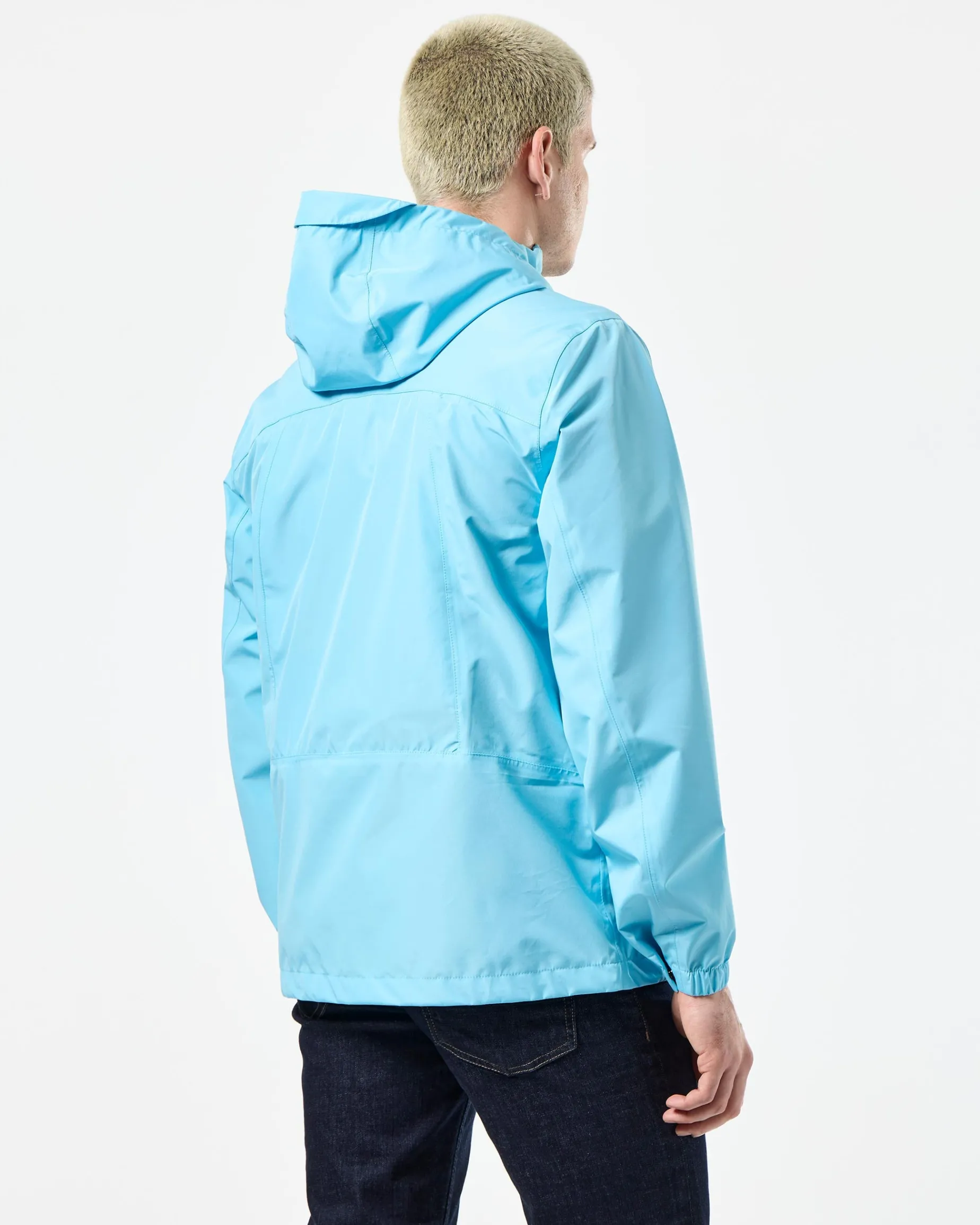 Football + Festivals Waterproof Pack Away Jacket Ocean Wave Blue