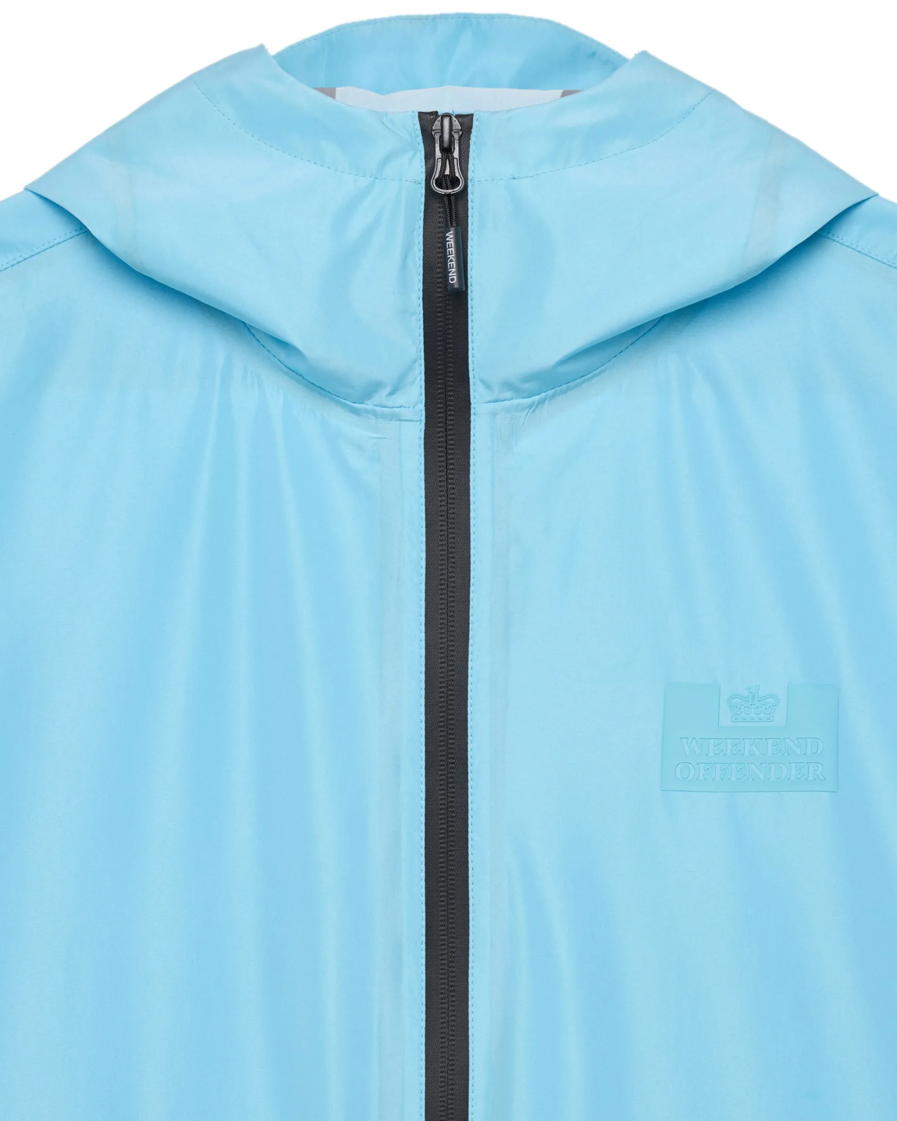 Football + Festivals Waterproof Pack Away Jacket Ocean Wave Blue