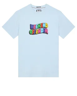 Hallelujah Graphic T-Shirt Ocean Wave Blue