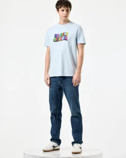 Hallelujah Graphic T-Shirt Ocean Wave Blue