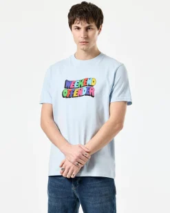 Hallelujah Graphic T-Shirt Ocean Wave Blue