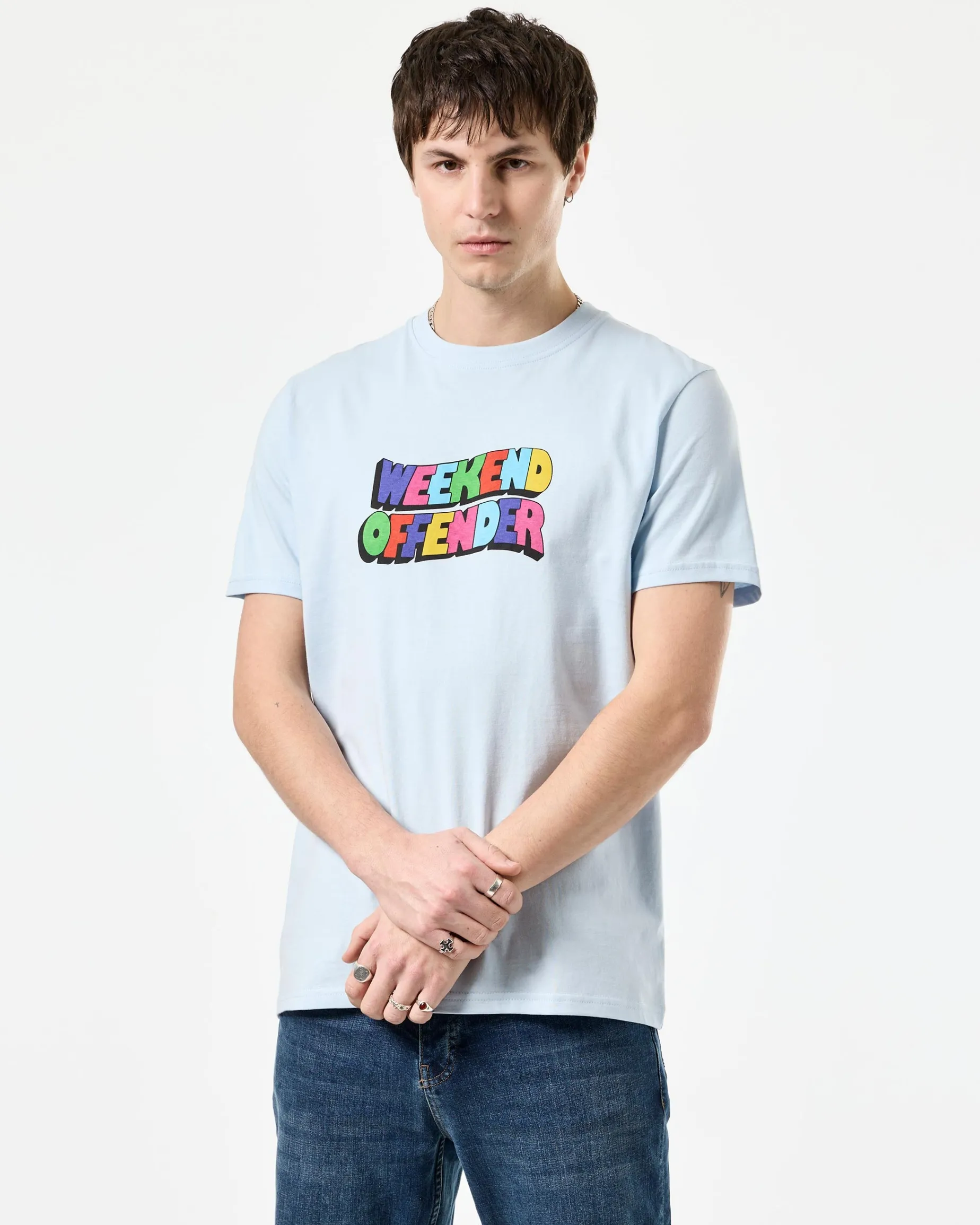 Hallelujah Graphic T-Shirt Ocean Wave Blue