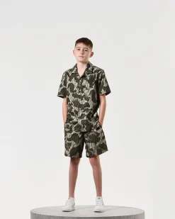 Kids Anzio Shorts Castle Green Rain Camo