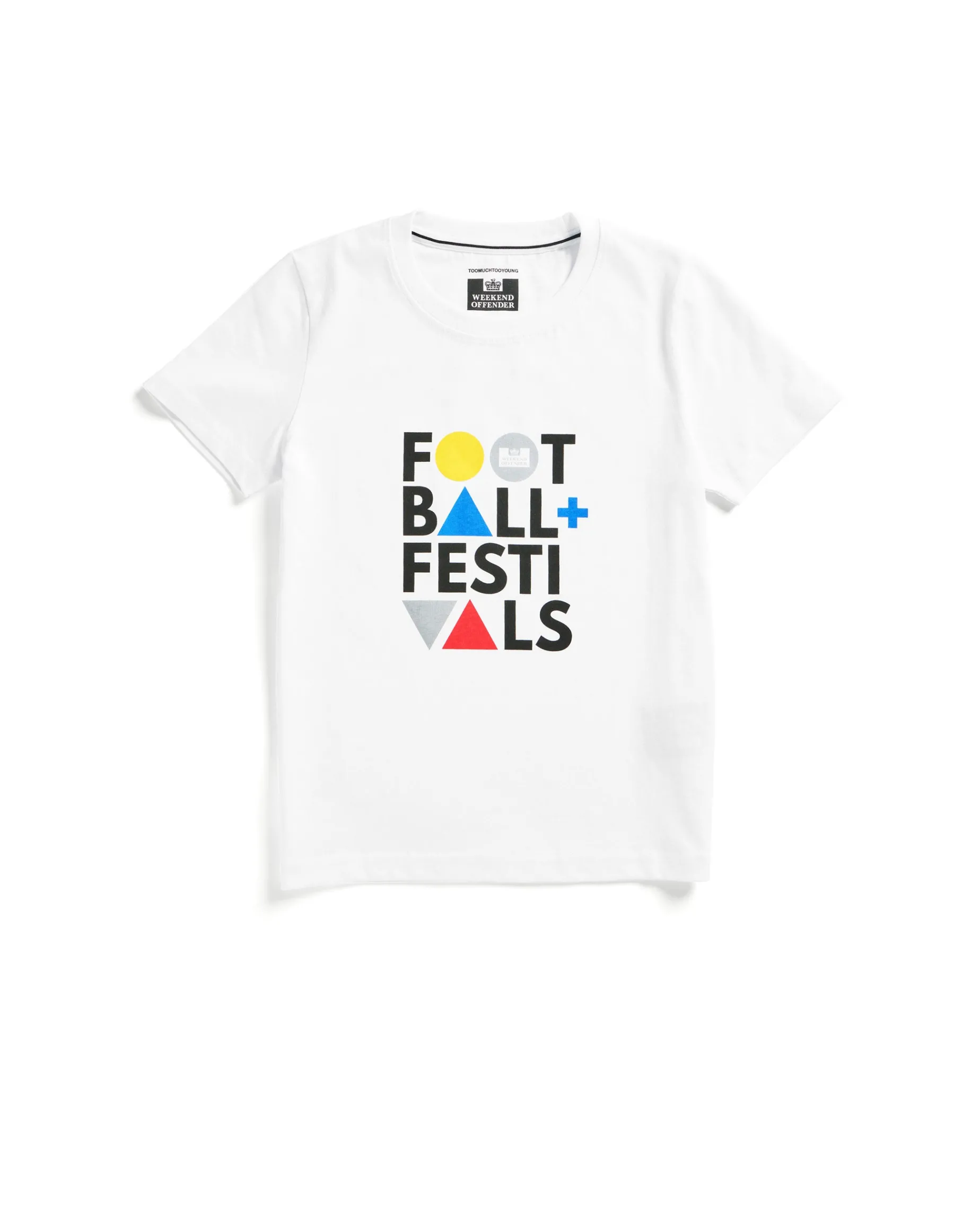 Kids Football + Festivals Graphic T-Shirt White