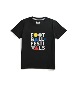Kids Football + Festivals Graphic T-Shirt Black