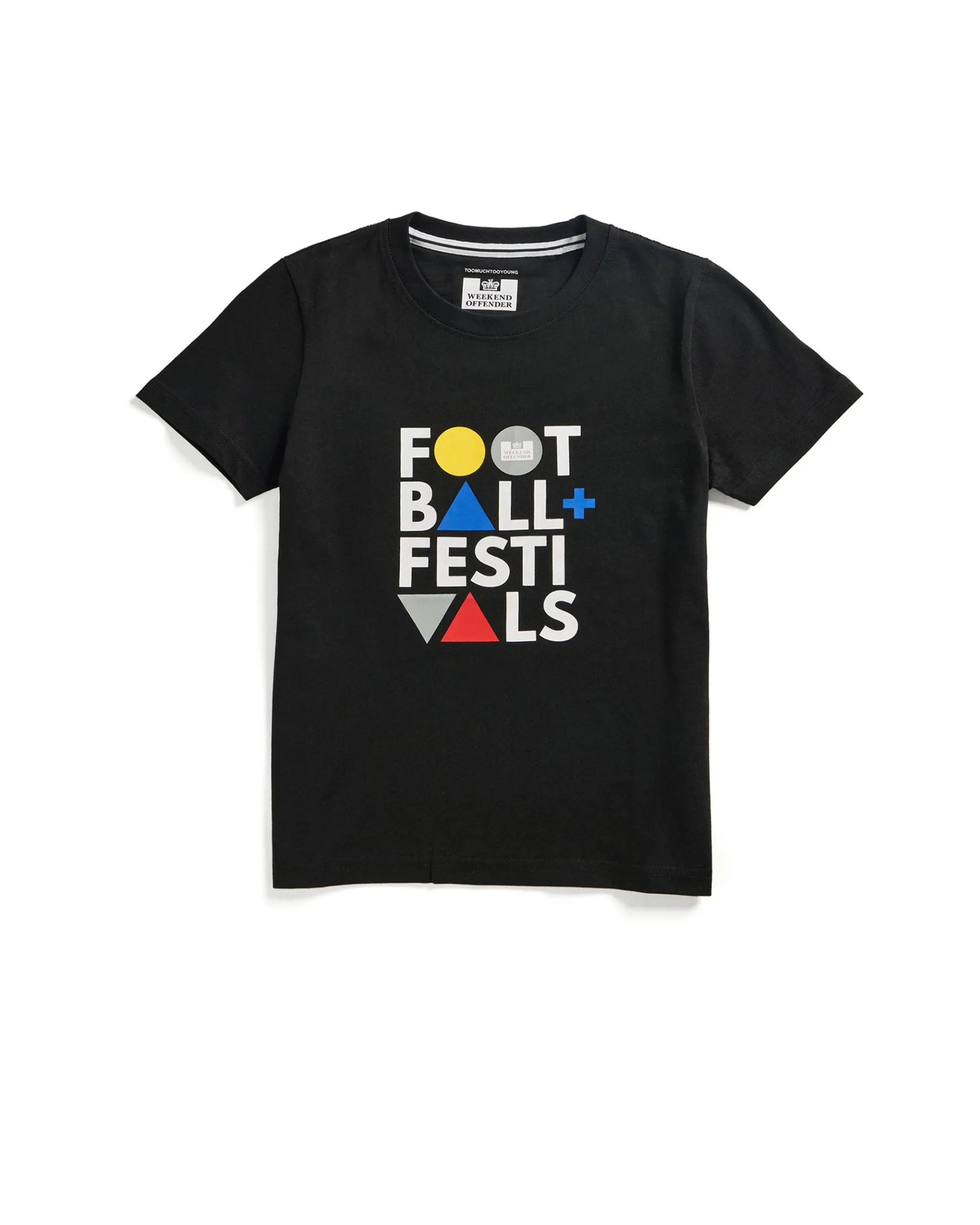 Kids Football + Festivals Graphic T-Shirt Black