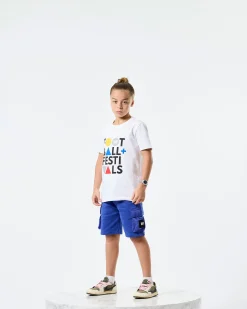 Kids Football + Festivals Graphic T-Shirt White