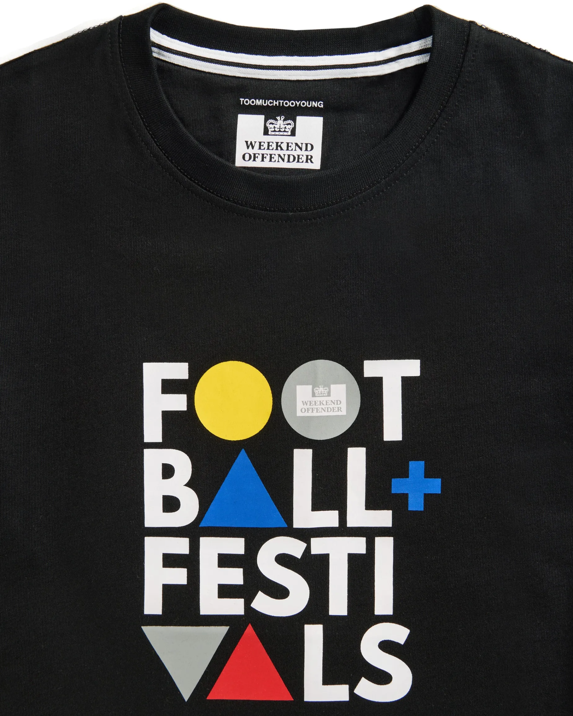 Kids Football + Festivals Graphic T-Shirt Black