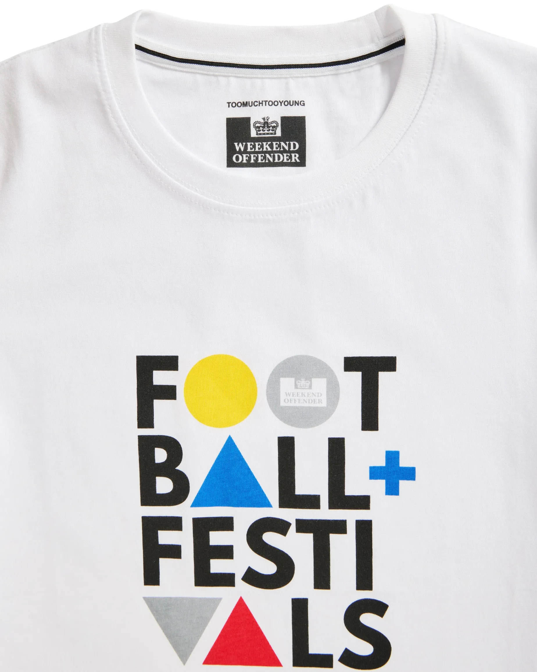 Kids Football + Festivals Graphic T-Shirt White