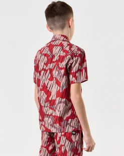 Kids Monuriki Camo Shirt Blaze Red Rain Camo