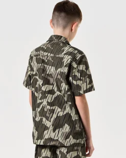 Kids Monuriki Camo Shirt Castle Green Rain Camo