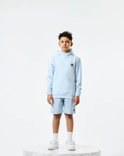 Kids Ribbe Hoodie Ocean Wave Blue