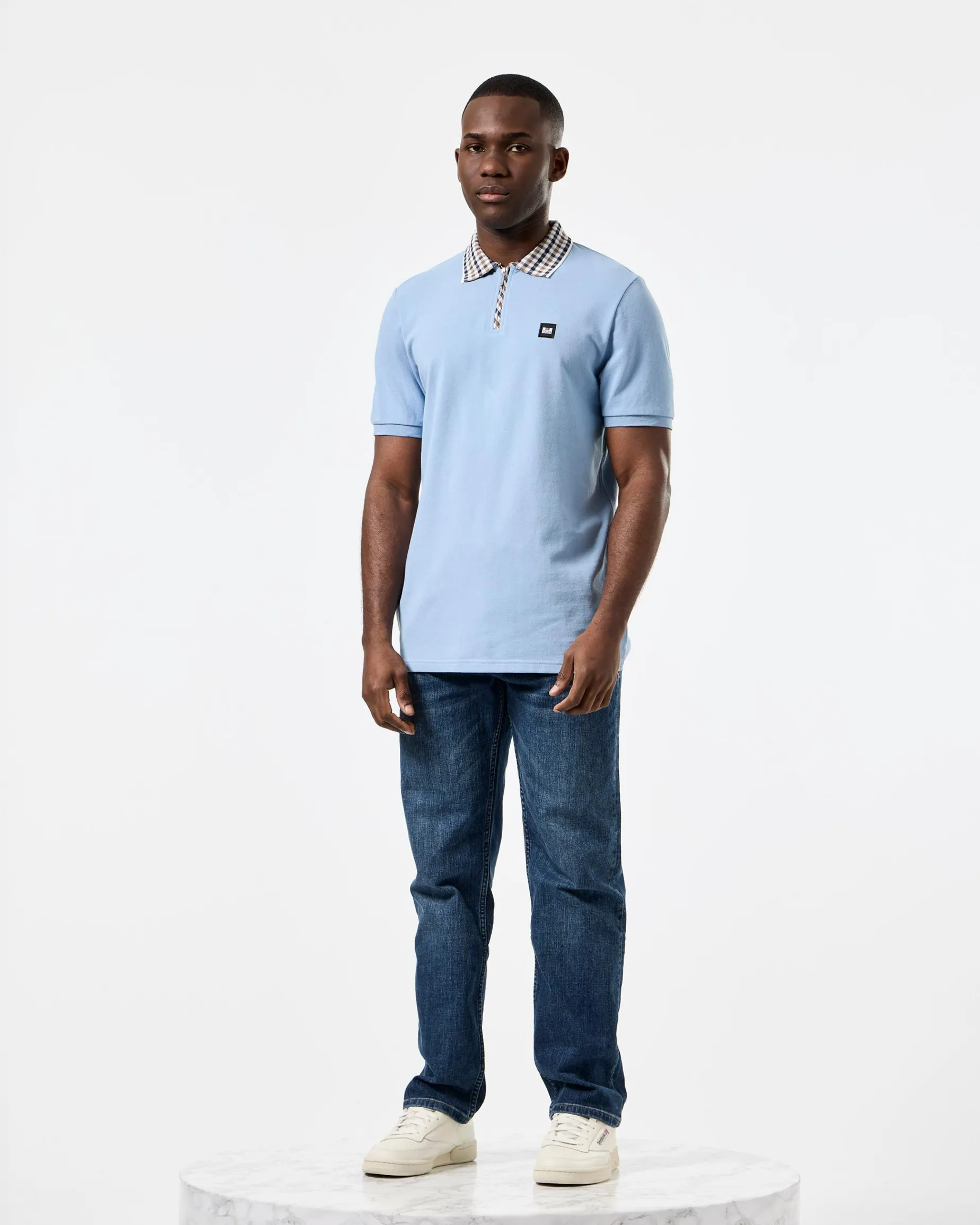 Lachine Polo Shirt Sea Marine Blue/Mid House Check