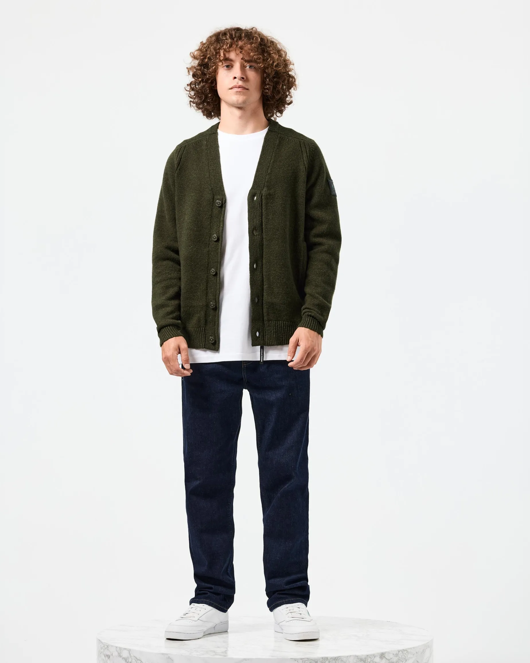 Lauda Knitted Wool Cardigan Castle Green
