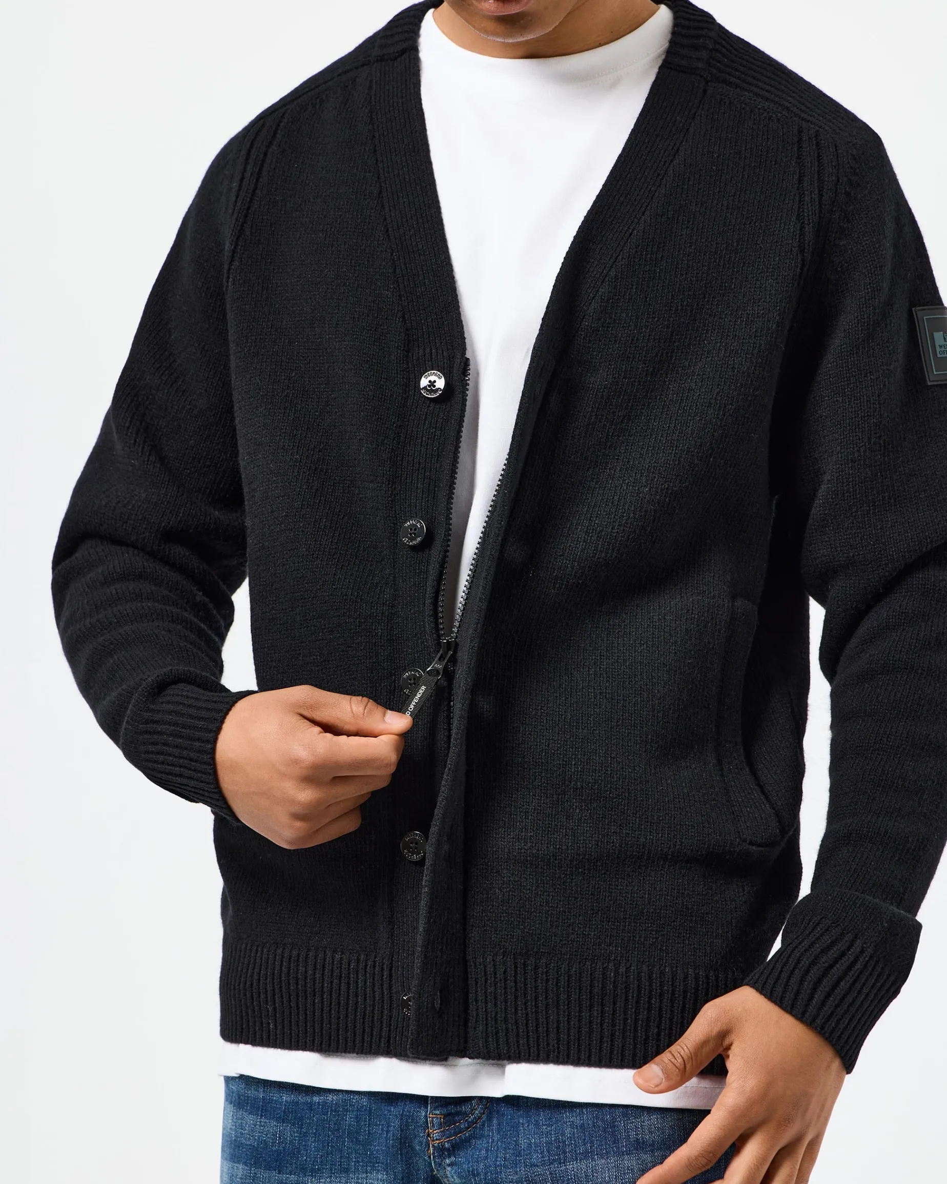 Lauda Knitted Wool Cardigan Black