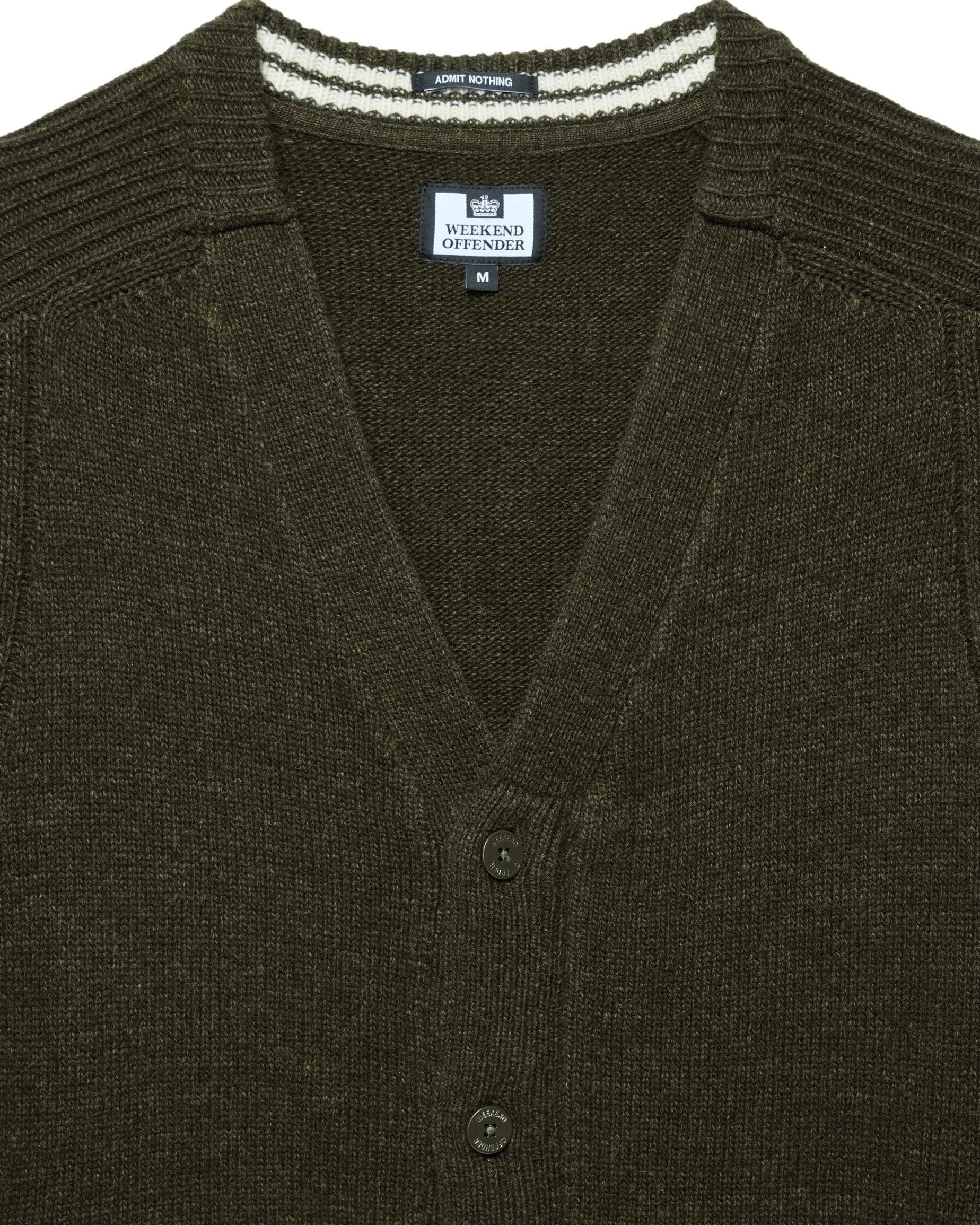 Lauda Knitted Wool Cardigan Castle Green