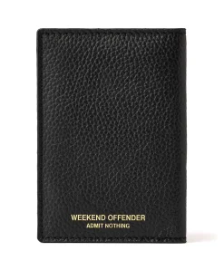 Leather Passport Holder With Gift Box Black